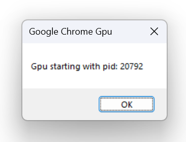 Example Chrome GPU Process ID dialog